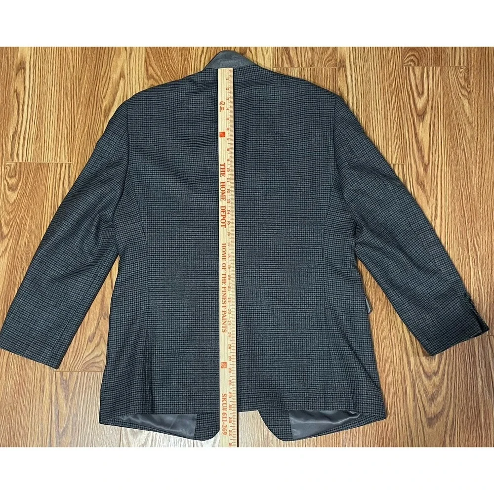 Chaps Ralph‎ Lauren 42R Gray Black Houndstooth 100% Lambswool Blazer Sports Coat